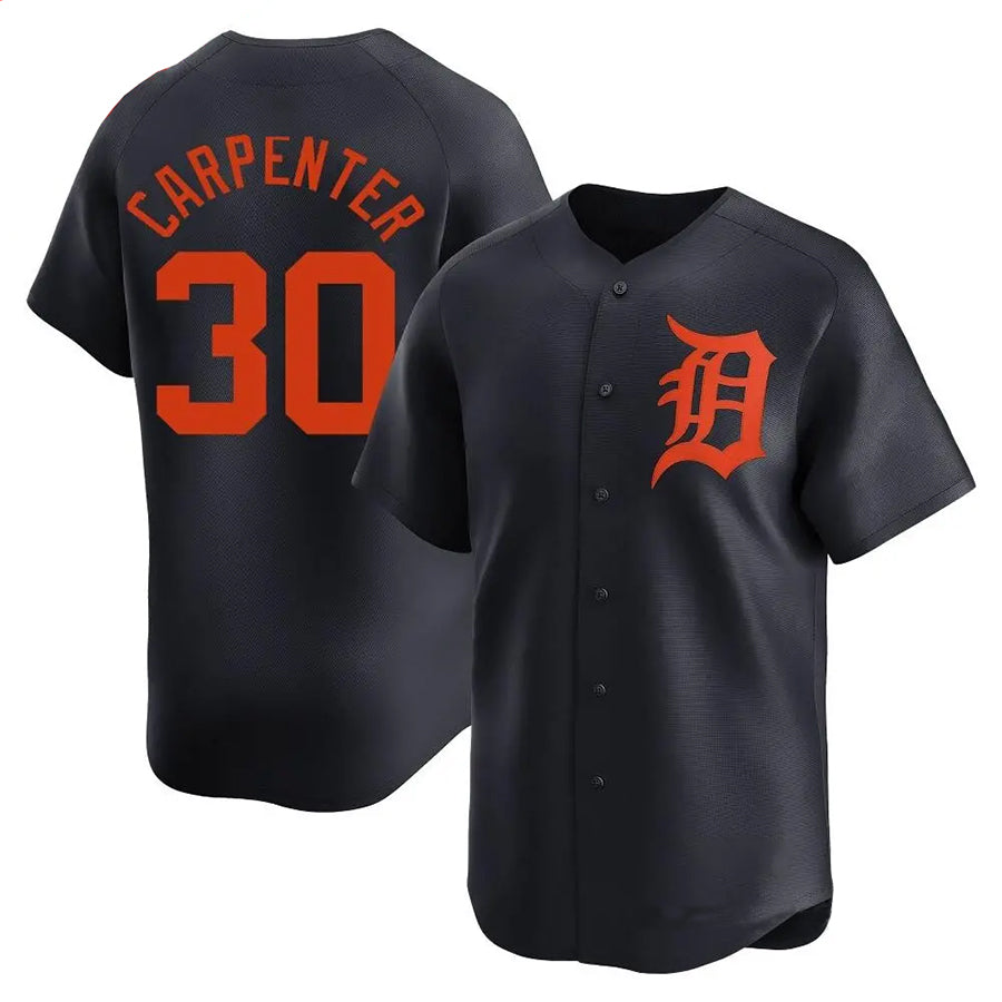 Custom #30 Navy DET Baseball Shirt Top