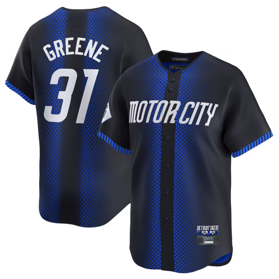 Custom #31 Navy City Connect DET Baseball Shirt Top
