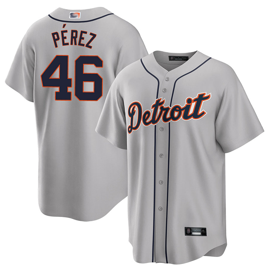 Custom #46 Gray DET Baseball Shirt Top