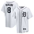 Custom #8 White DET Baseball Shirt Top