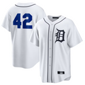 Custom #42 White 2025 Jackie Robinson Day DET Baseball Shirt Top