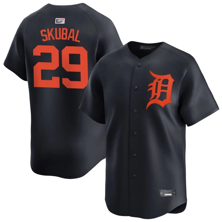 Custom #29 Navy DET Baseball Shirt Top