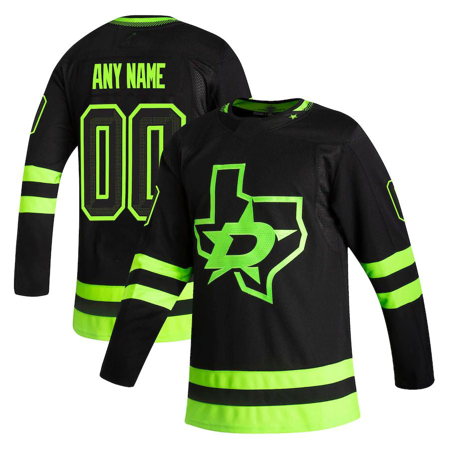 Custom D.Stars Supporters Branded Home Breakaway Jersey Green Stitched American Hockey Jerseys