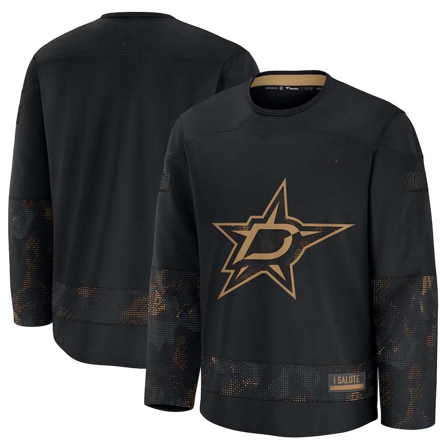 D.Stars Supporters 2024 Military Appreciation Practice Jersey - Black Stitched American Hockey Jerseys