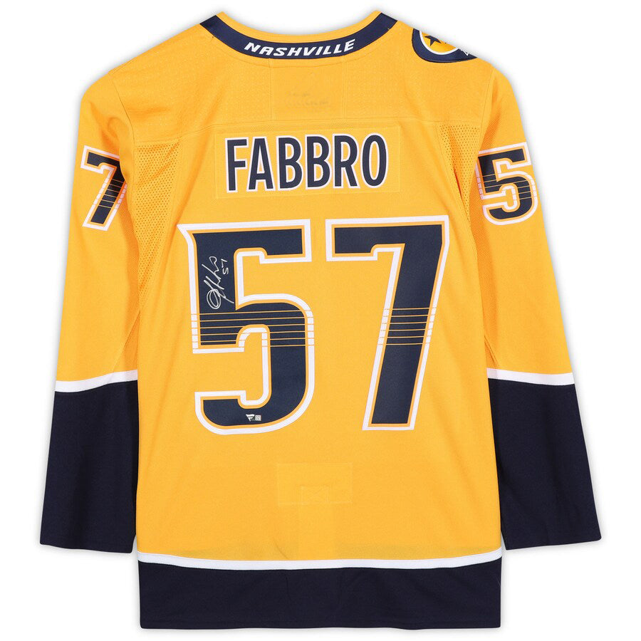 N.Predators #57 Dante Fabbro Supporters Authentic Autographed  Gold Stitched American Hockey Jerseys