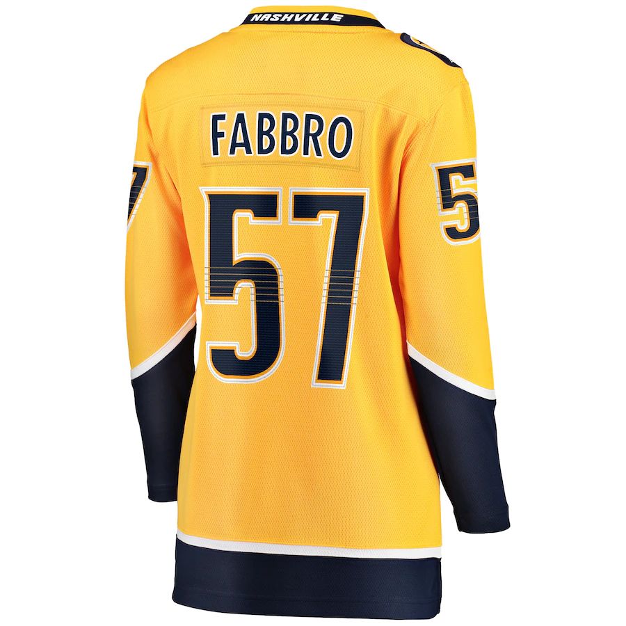 N.Predators #57 Dante Fabbro Supporters Branded Home Breakaway Player Jersey Gold Stitched American Hockey Jerseys