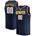 Custom D.Nuggets Supporters Branded 2018-19 Fast Break Replica Jersey Navy Icon Edition American Stitched Basketball Jersey
