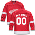 Custom D.Red Wings Supporters Branded Home Replica Jersey Red Stitched American Hockey Jerseys