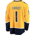 N.Predators #1 Devin Cooley Supporters Branded Home Breakaway Player Jersey  Gold Stitched American Hockey Jerseys