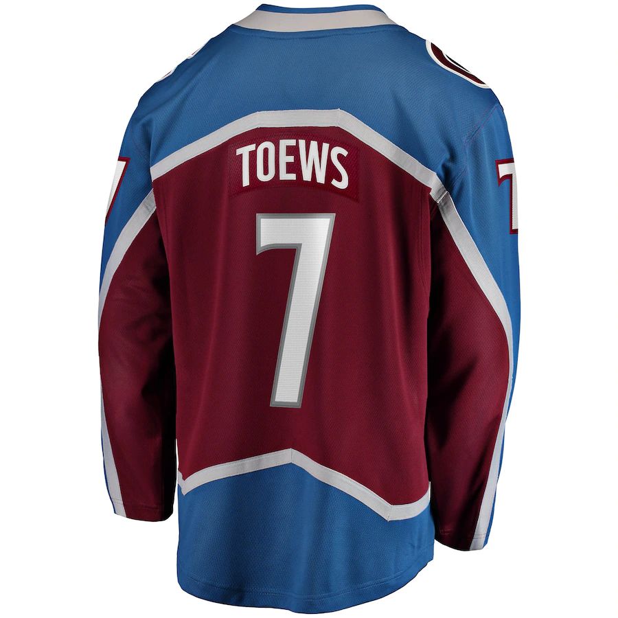 C.Avalanche #7 Devon Toews Supporters Branded Home Breakaway Player Jersey  Burgundy Stitched American Hockey Jerseys