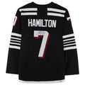 NJ.Devils #7 Dougie Hamilton Supporters Authentic Autographed Black Stitched American Hockey Jerseys