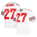 O.State Buckeyes #27 Eddie George Mitchell & Ness Authentic Jersey White Football Jersey Stitched American College Jerseys