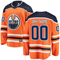 Custom E.Oilers Supporters Branded Home Breakaway Orange Jersey Stitched American Hockey Jerseys