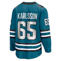 SJ.Sharks #65 Erik Karlsson Supporters Branded Home Premier Breakaway Player Jersey Teal Stitched American Hockey Jerseys