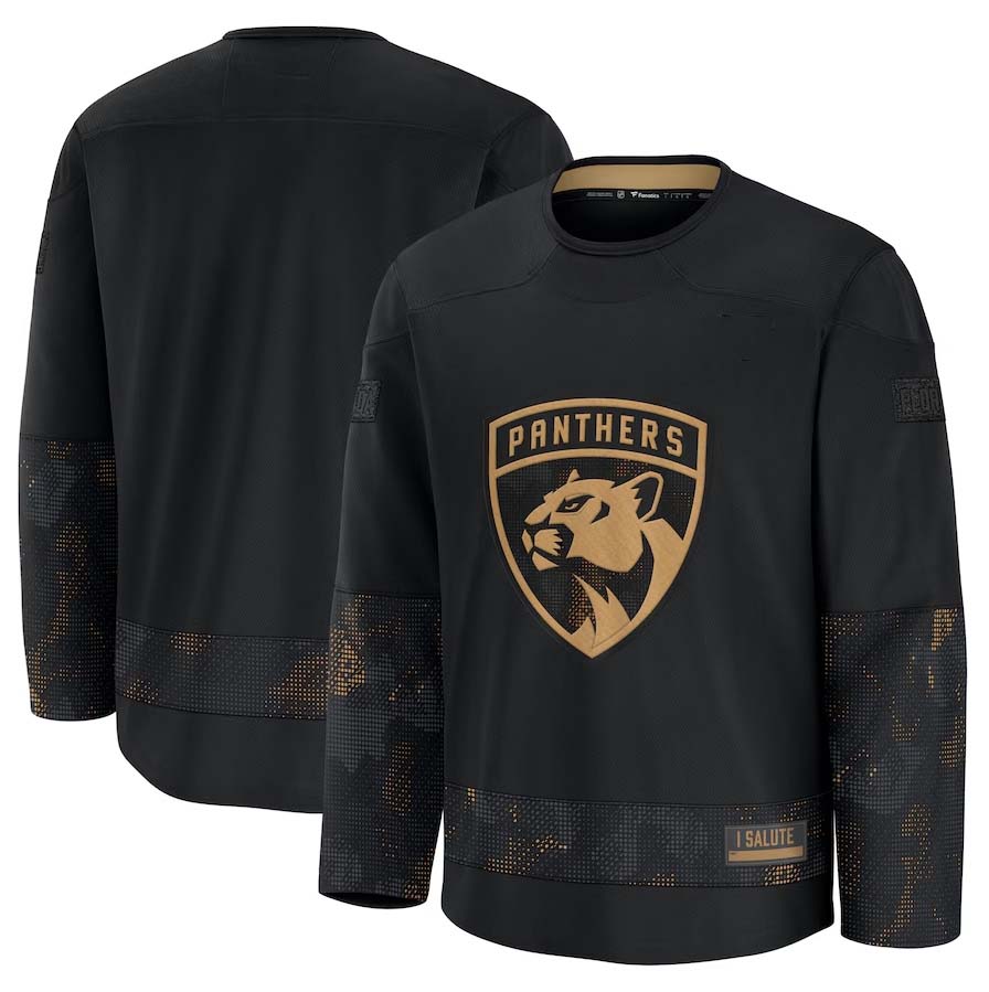 F.Panthers Supporters 2024 Military Appreciation Practice Jersey - Black Stitched American Hockey Jerseys