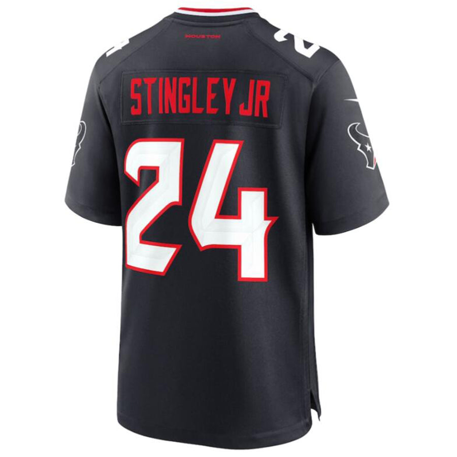 Custom #24 Navy HOU Football Shirt Top