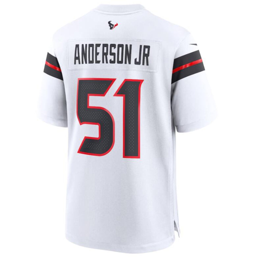 Custom #51 White HOU Football Shirt Top