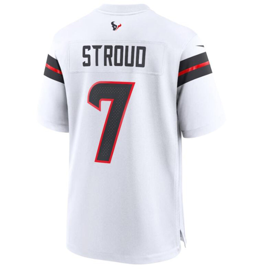 Custom #7 White HOU Football Shirt Top