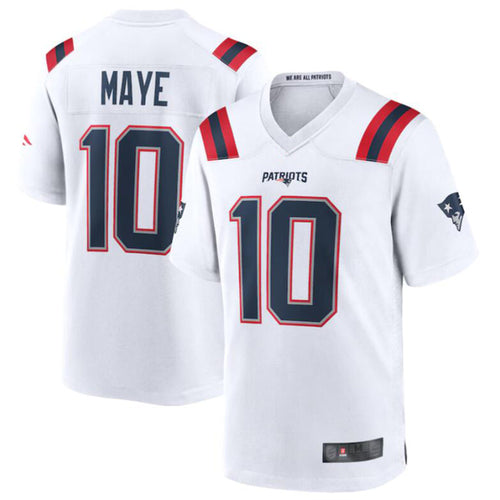 Custom #10 White NE Football Shirt Top