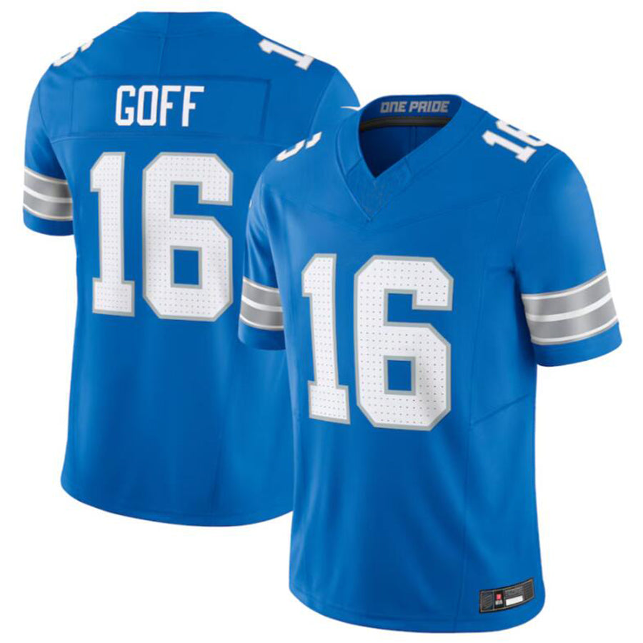 Custom #16 Blue DET Football Shirt Top