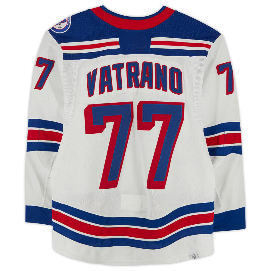 NY.Rangers #77 Frank Vatrano Supporters Authentic Game-Used Set 3 Jersey Worn During Games Played Between March 20 and April 23, 2022 White Stitched American Hockey Jerseys