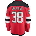 NJ.Devils #38 Frederik Gauthier Supporters Branded Home Breakaway Player Jersey Red Stitched American Hockey Jerseys