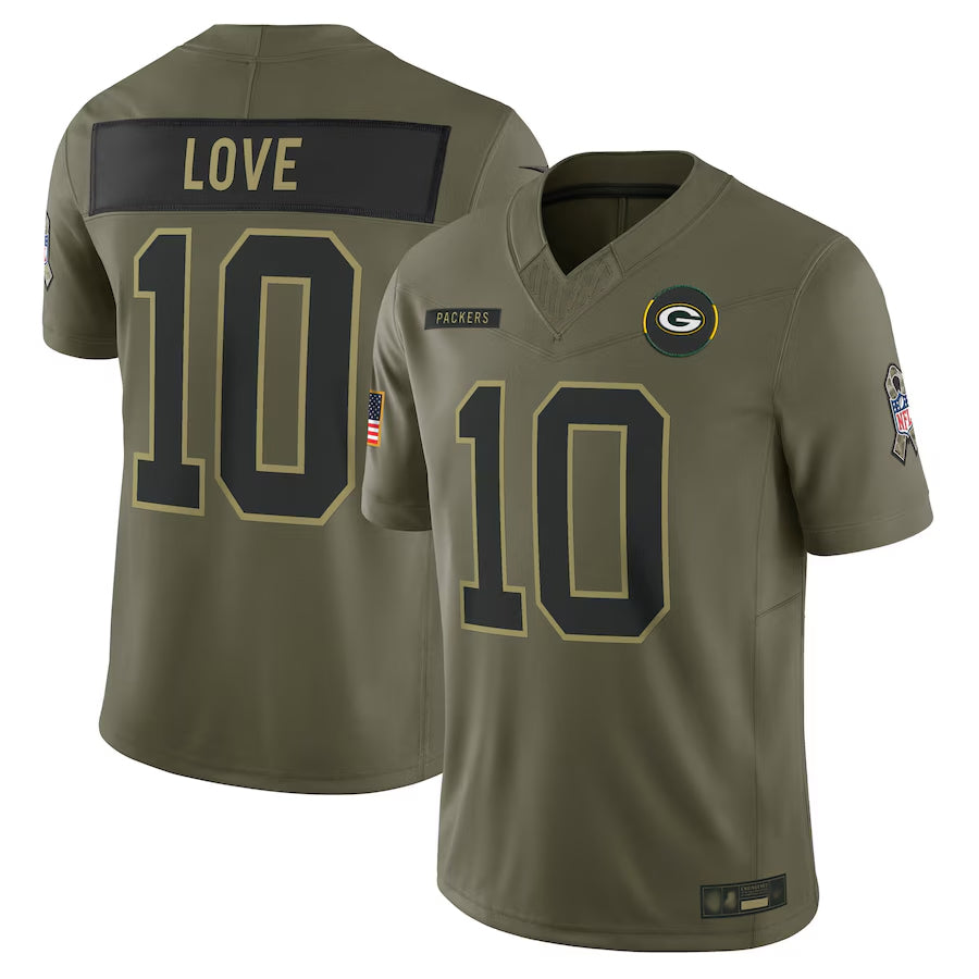 Custom #10 Olive GB Football Shirt Top