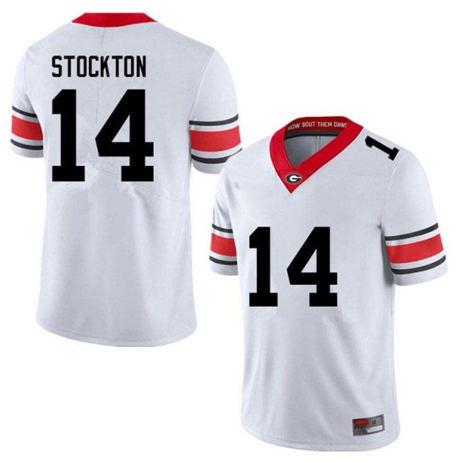 Custom #14 White UGA Football Shirt Top