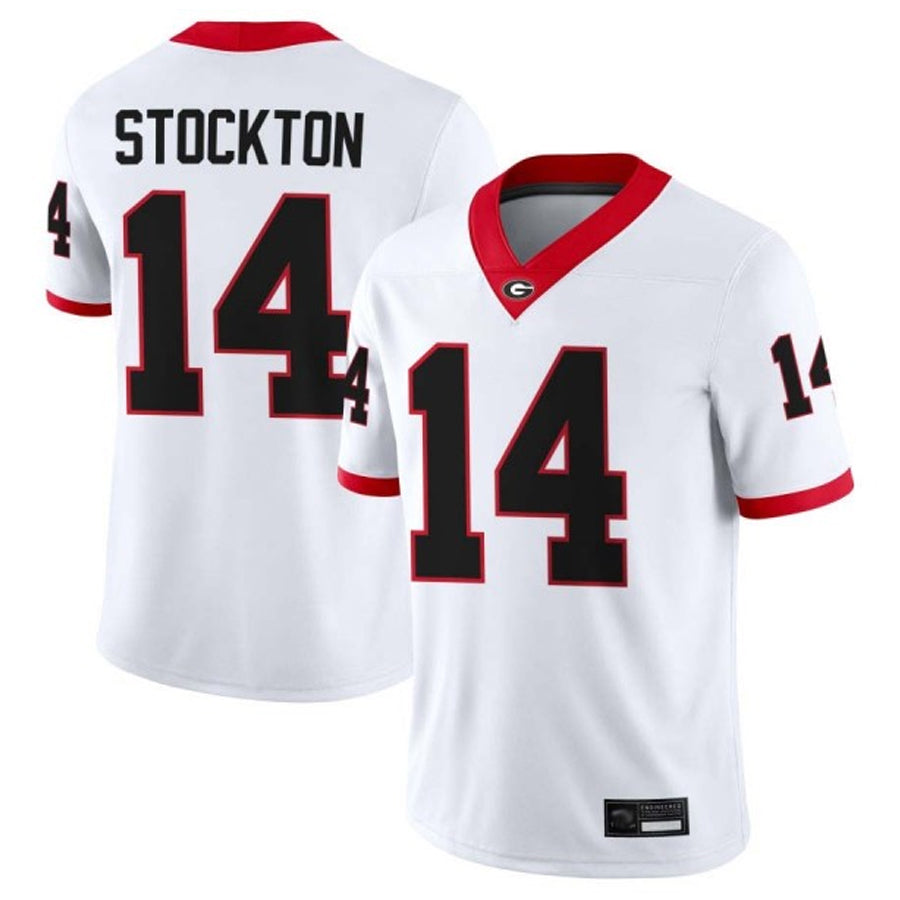 Custom #14 White UGA Football Shirt Top