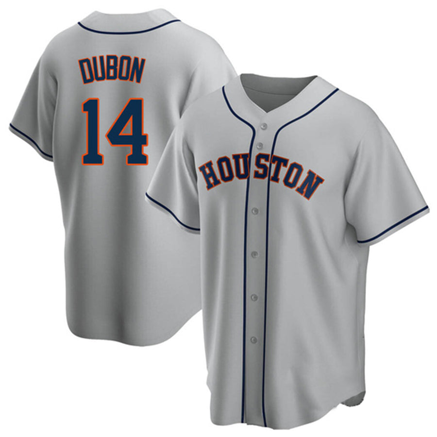 Custom #14 Gray HOU Baseball Shirt Top