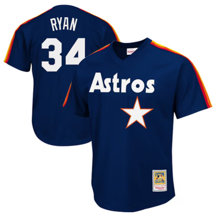 Custom #34 Navy 1988 HOU Baseball Shirt Top
