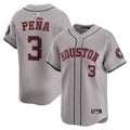 Custom #3 Gray HOU Baseball Shirt Top