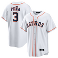 Custom #3 White HOU Baseball Shirt Top
