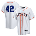 Custom #42 White HOU Baseball Shirt Top