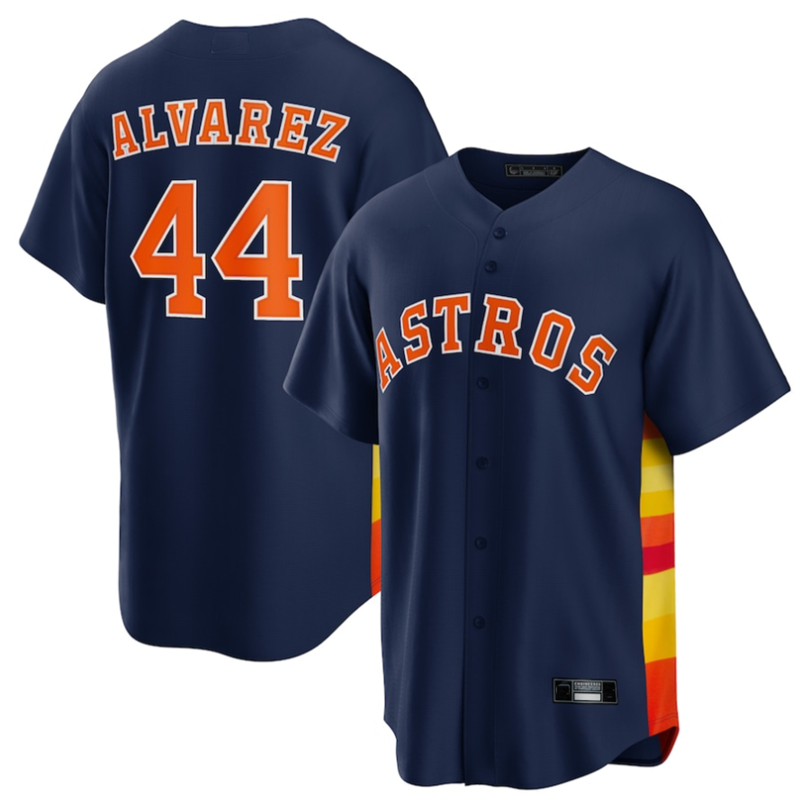 Custom #44 Navy HOU Baseball Shirt Top