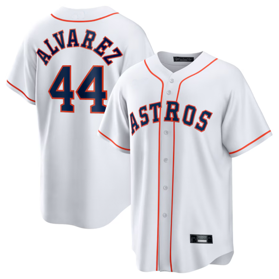 Custom #44 White HOU Baseball Shirt Top