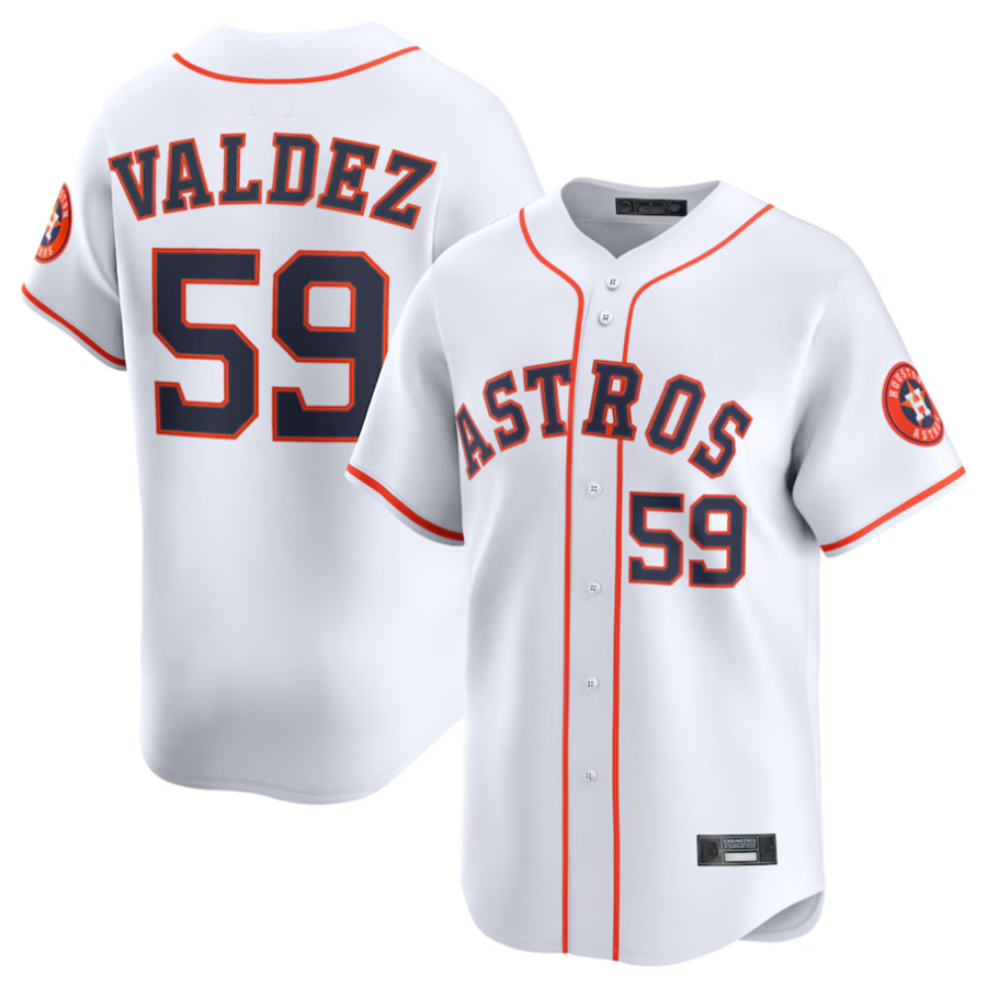 Custom #59 White HOU Baseball Shirt Top