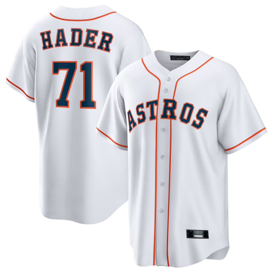 Custom #71 White HOU Baseball Shirt Top