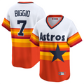 Custom #7 White Throwback HOU Baseball Shirt Top