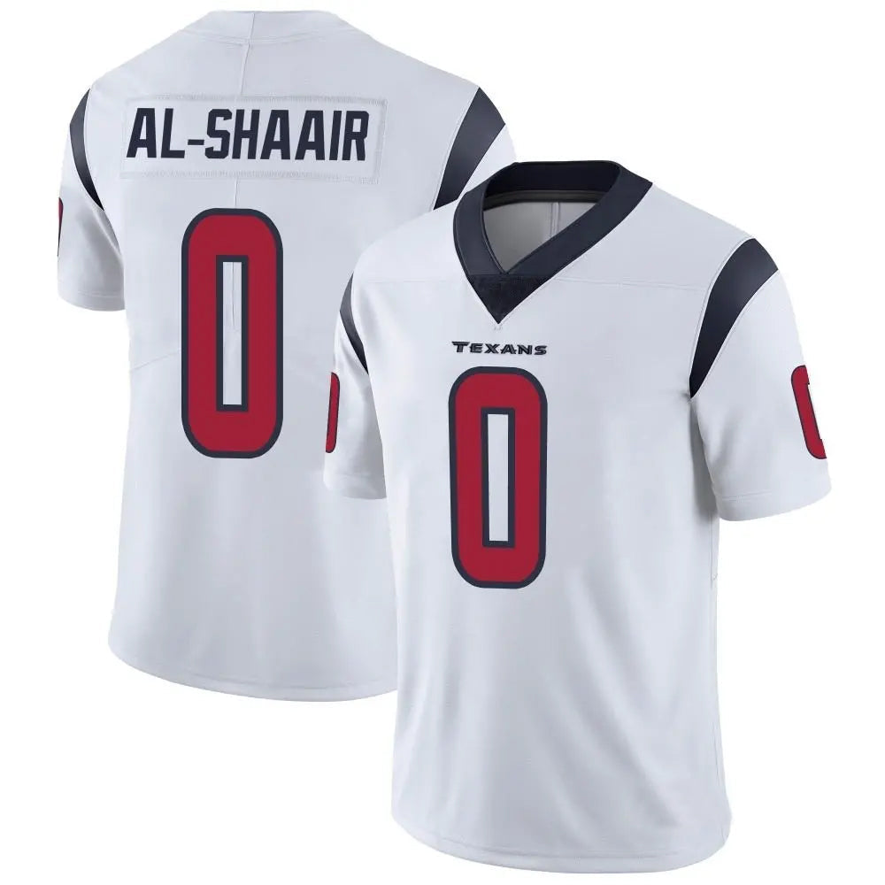 Custom #0 White HOU Football Shirt Top