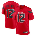 Custom #12 Red HOU Football Shirt Top