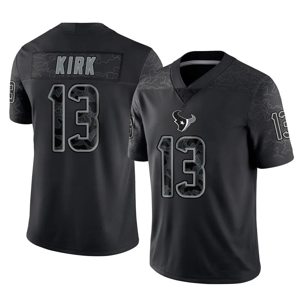 Custom #13 Black HOU Football Shirt Top
