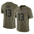 Custom #13 Olive HOU Football Shirt Top