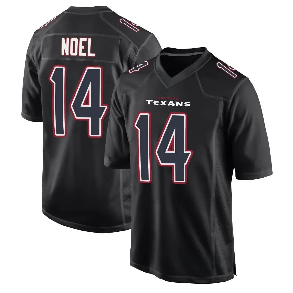 Custom #14 Black HOU Football Shirt Top