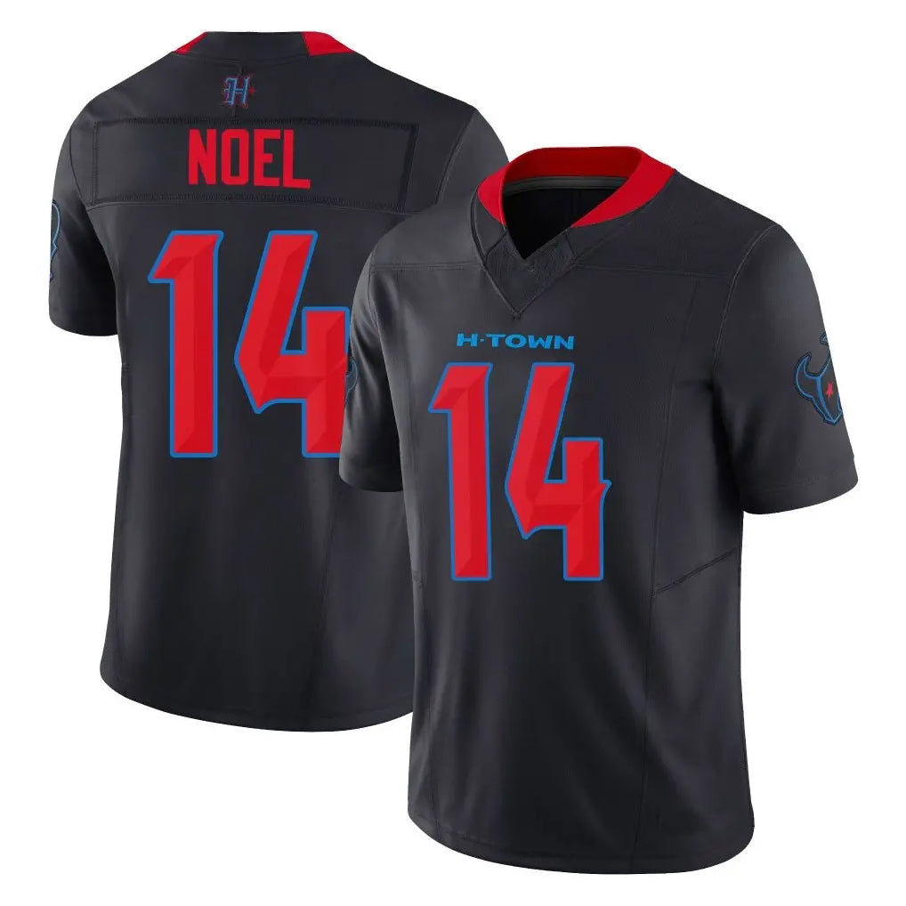 Custom #14 Navy HOU Football Shirt Top