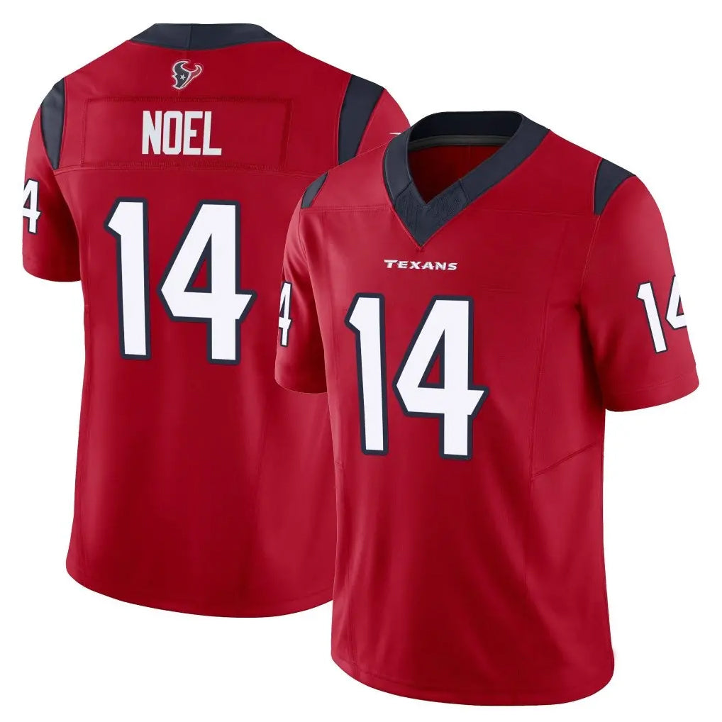 Custom #14 Red HOU Football Shirt Top