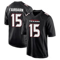 Custom #15 Carbon Black HOU Football Shirt Top