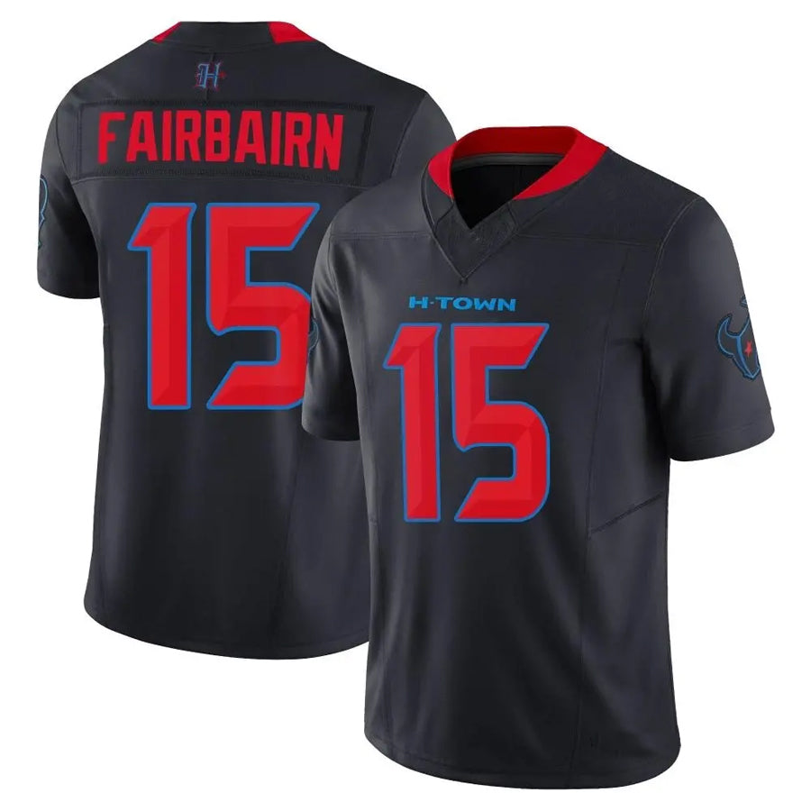 Custom #15 Navy HOU Football Shirt Top