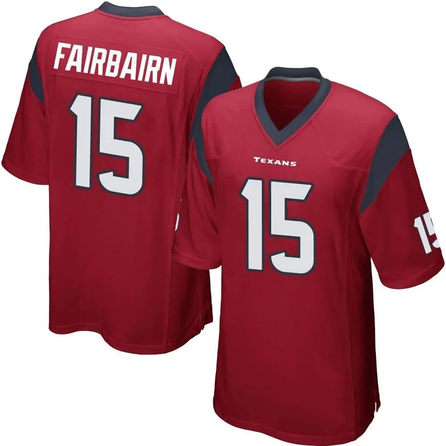 Custom #15 Red HOU Football Shirt Top