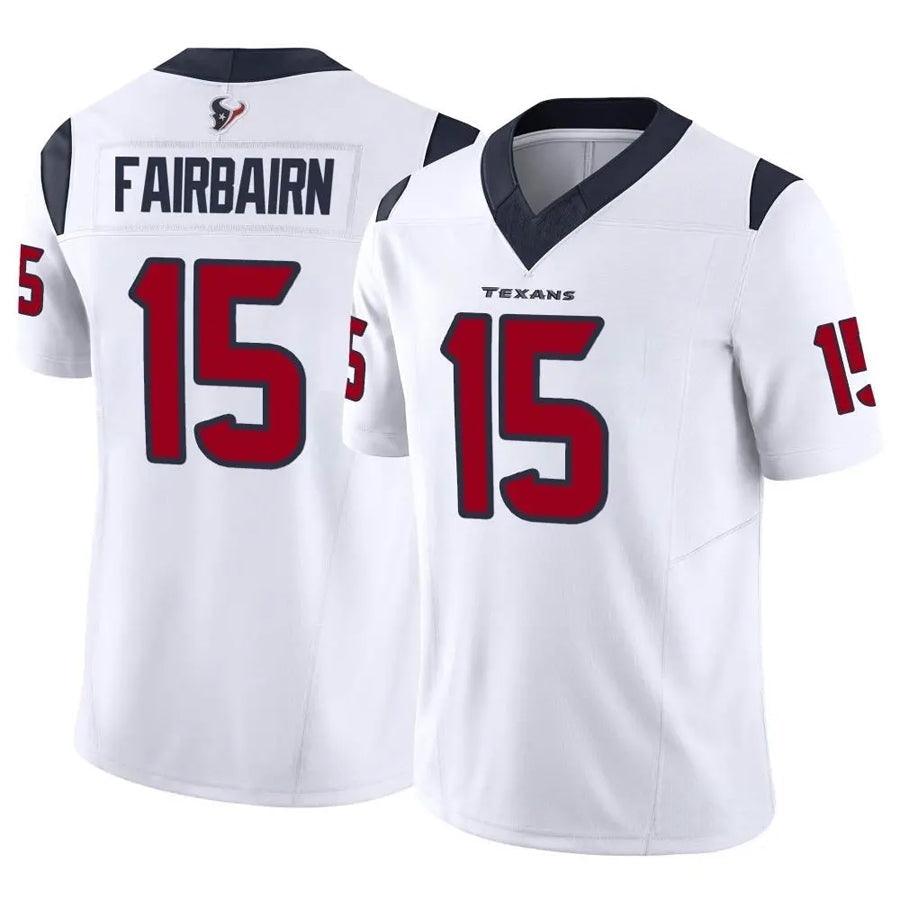 Custom #15 White HOU Football Shirt Top